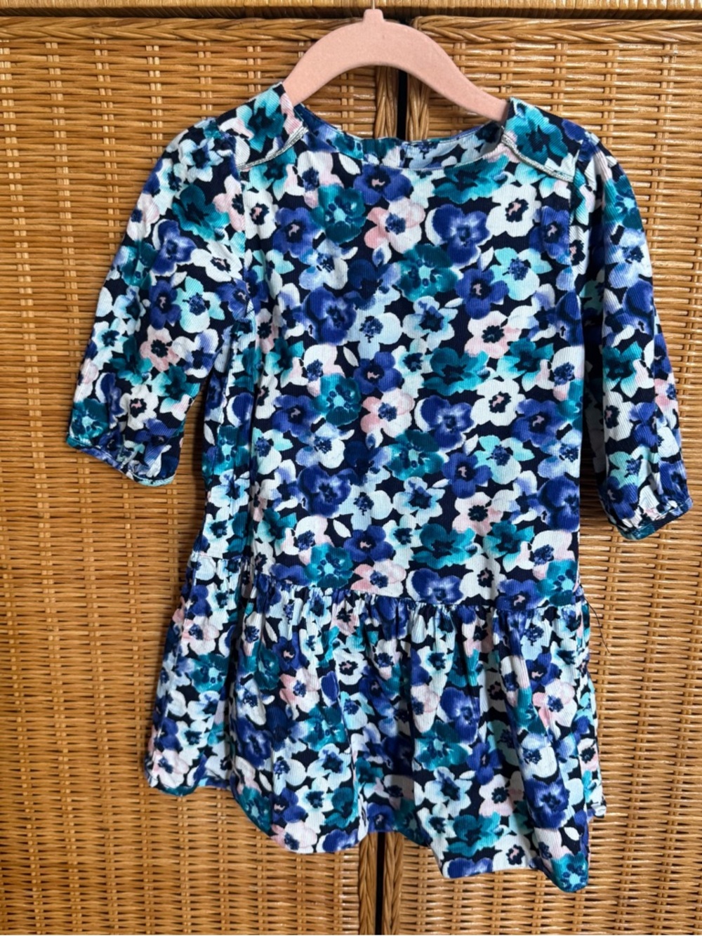 Gymboree corduroy dress in Blue, Teal & Pink